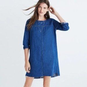 Madewell Denim Frayed Step Hem Dress - Size L